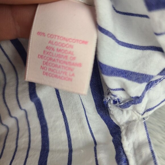 Victoria's Secret Striped Long Sleeve Pajama Top Button Front Women's Size Med - Picture 3 of 8